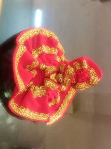Beautiful Red &amp; Gold dress for krishna ji