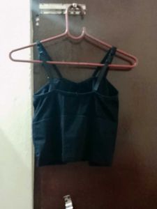 Black Spaghetti Strap Crop Top