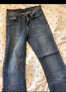 Flared Blue Denim Jeans