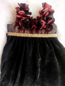 Velvet Floral Girls Dress