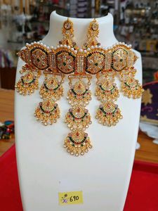 Gold Plated Rajwadi Jewellery Set