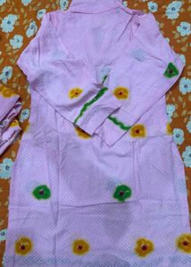 Pink Printed Kurta Set with Dupatta