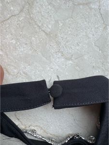 Black One shoulder with Embellished Neckline