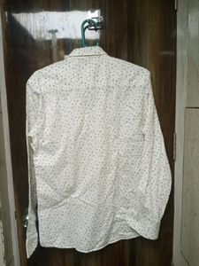 White Printed Full Sleeve Shirt
