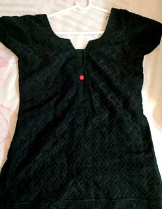 Black embroidery chikankari short Kurti