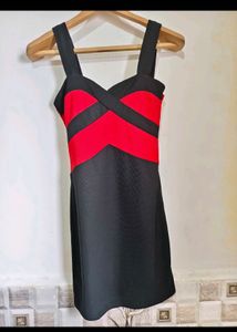 Chic Red &amp; Black Mini Dress