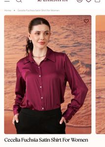 Elegant Fuchsia Satin Shirt for Women