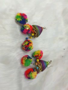 multi designer antic  lock silk handmade earrings