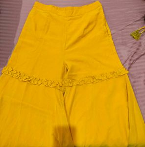 Yellow Mirror Work sharara set