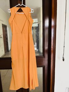 Slit Backless Gown With Lining Miss Chase