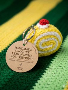 Handmade Lemon Swiss Roll Keychain