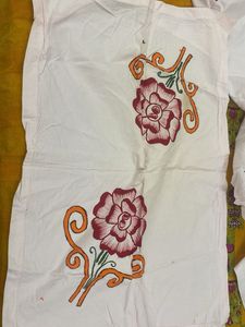 Beautiful dubal bed sheet hand made flower fabric