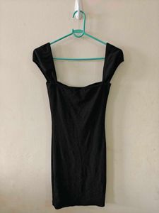 Black Square Neck Mini Dress