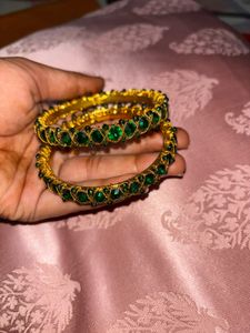 Green golden bangles