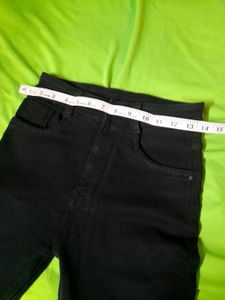 High-Waisted Black Super Skinny Denim Jeans Casual
