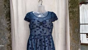 I. Chic Blue Floral Print Dress