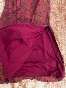 Elegant Chanderi Silk Purple Floral Kurta