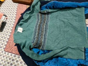 Navy Blue Textured winter coat and sweater free