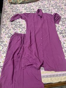 Purple Kurta Set with Pants