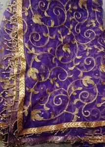 Embroidered Lehenga in Purple colour