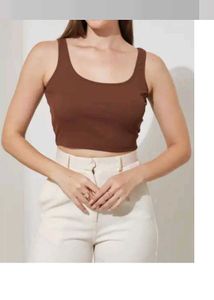Stylish Brown Crop Tank Top