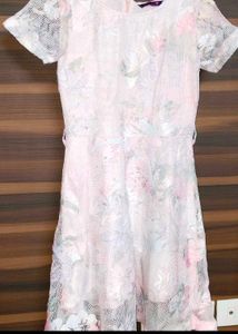 Chic Floral Lace Short Sleeve Dress