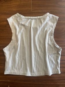 Urbanic XS Grey Ribbed Sleeveless Crop Top
