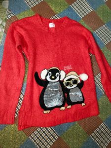 Cute Penguin Sequin Sweater