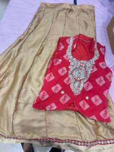 Elegant Golden Skirt with crop top