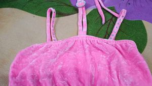 Sparkly Pink Velvet Crop Top