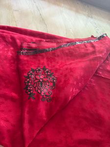 Vibrant Pink Embroidered Saree