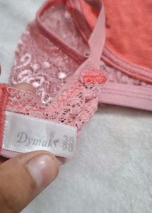 Lace Trimmed peach Bra