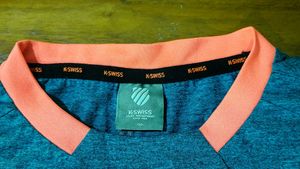 K-Swiss Blue &amp; Coral Polo Shirt