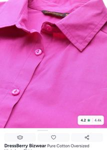 Dark Pink Oversized Cotton Shirt