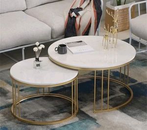 Living Room Coffee Table Metal Gold