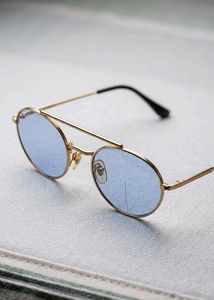 Gold Frame Blue Lens Sunglasses
