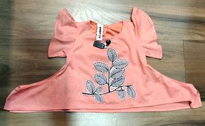 Cute Pink Top &amp; Black Jeans Set