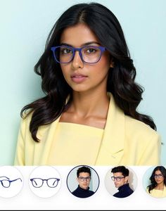New Stylish Blue Eyeglasses with Case