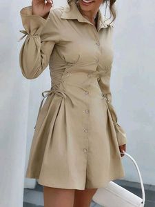 Beige Shirt Dress