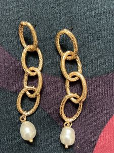 Golden Earings With Pearl