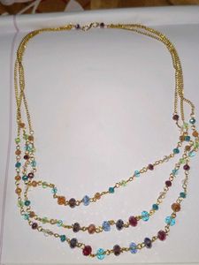 Multi-Layered Beaded Gold Necklace