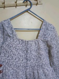 Floral Smocked Square Neck Top