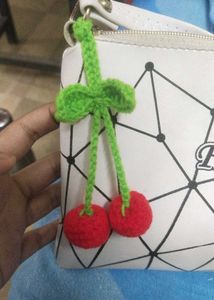 Cherry Keychain+ Hair tie
