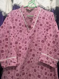 Pink Floral Kurta set