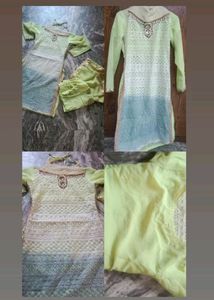 Elegant Lime Green Embroidered Salwar Kameez