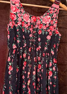 Navy blue floral maxi dress