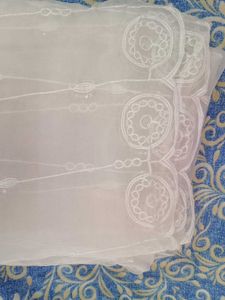 Elegant White Embroidered Dupatta