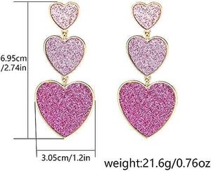 Savana Sparkly Heart Drop Earrings