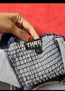 Denim Button-Up Crop Top