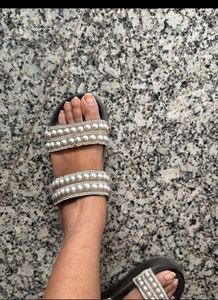 Embellished Pearl & Rhinestone Sandals